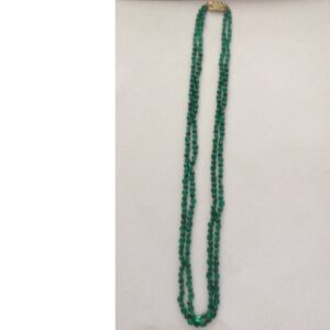 Natural Green Onyx Oval Beeds 2 Layers Necklace JSS0043