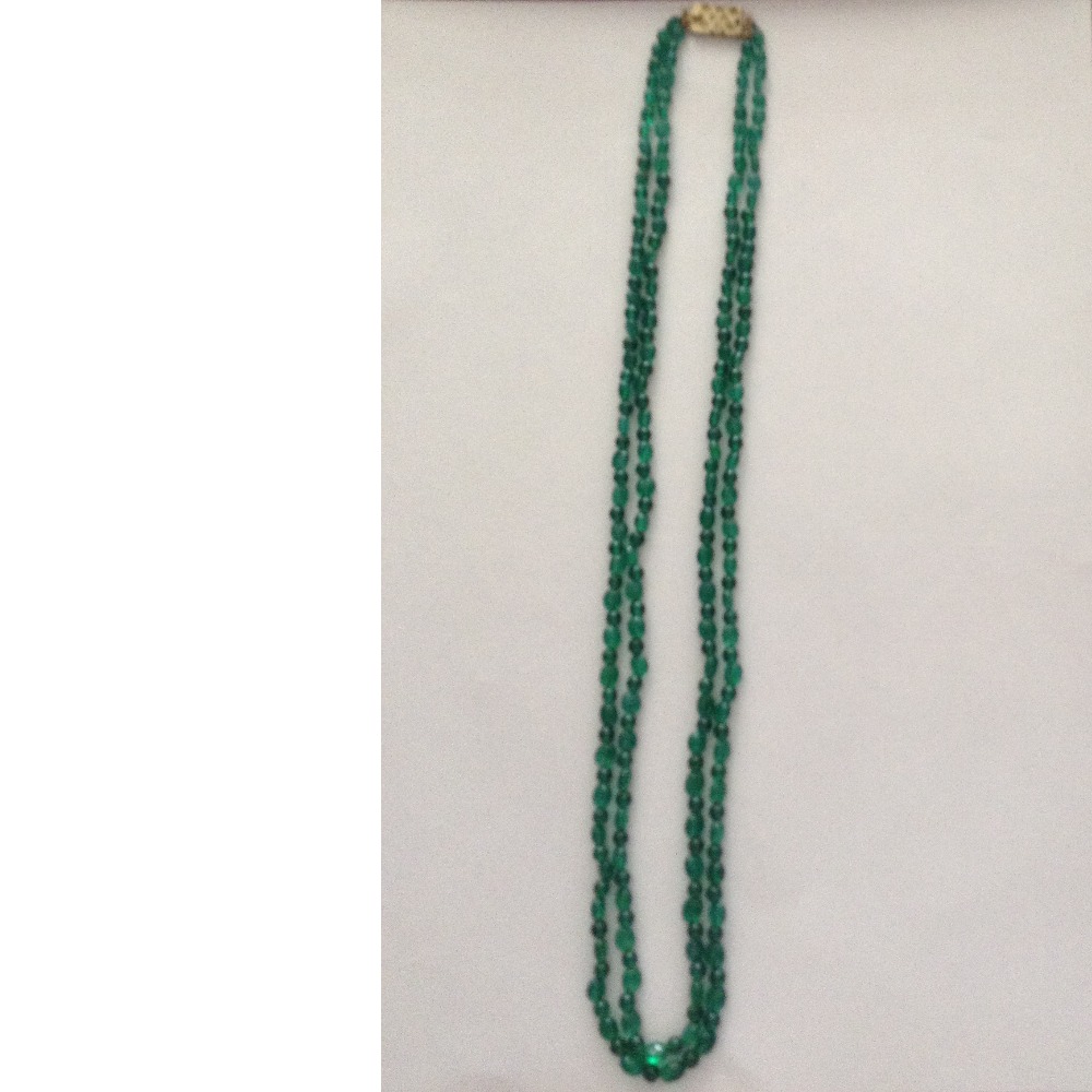Natural Green Onyx Oval Beeds 2 Layers Necklace JSS0043