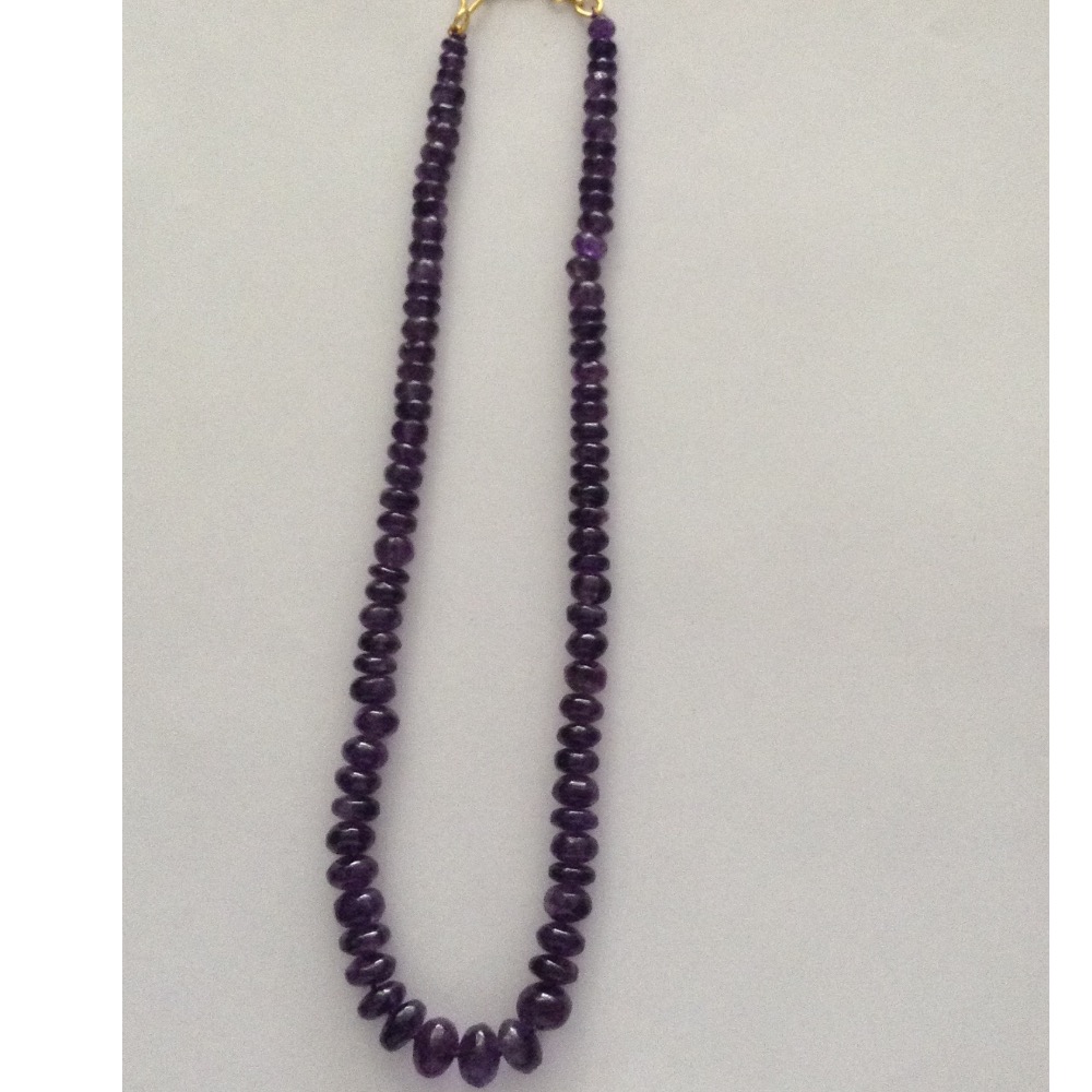 Natural Purple Amethyst Round Graded Beeds Mala JSS0047
