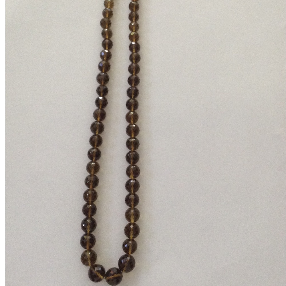 Natural Golden Citrine Round Faceted Beeds Mala JSS0044