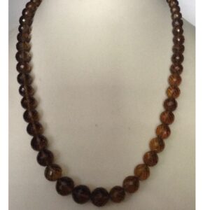 Natural Golden Citrine Round Faceted Beeds Mala JSS0044
