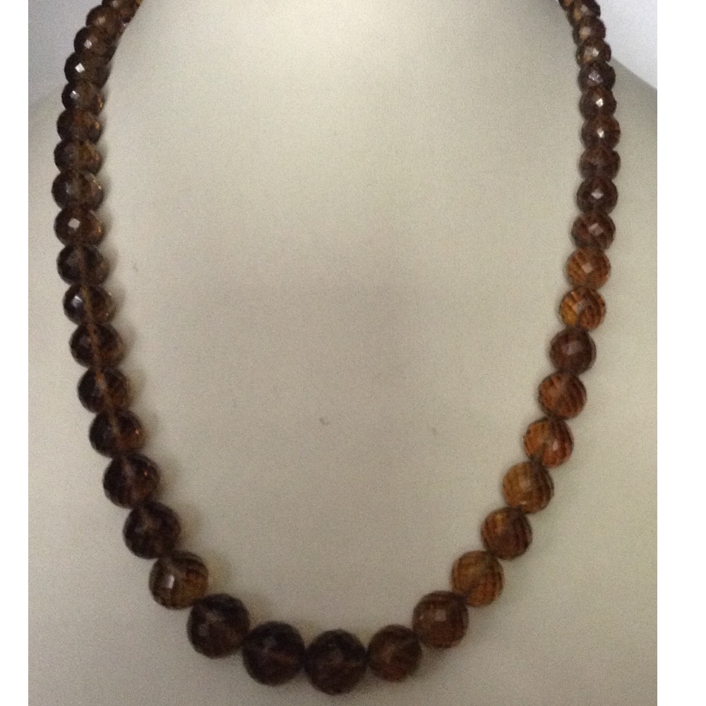 Natural Golden Citrine Round Faceted Beeds Mala JSS0044