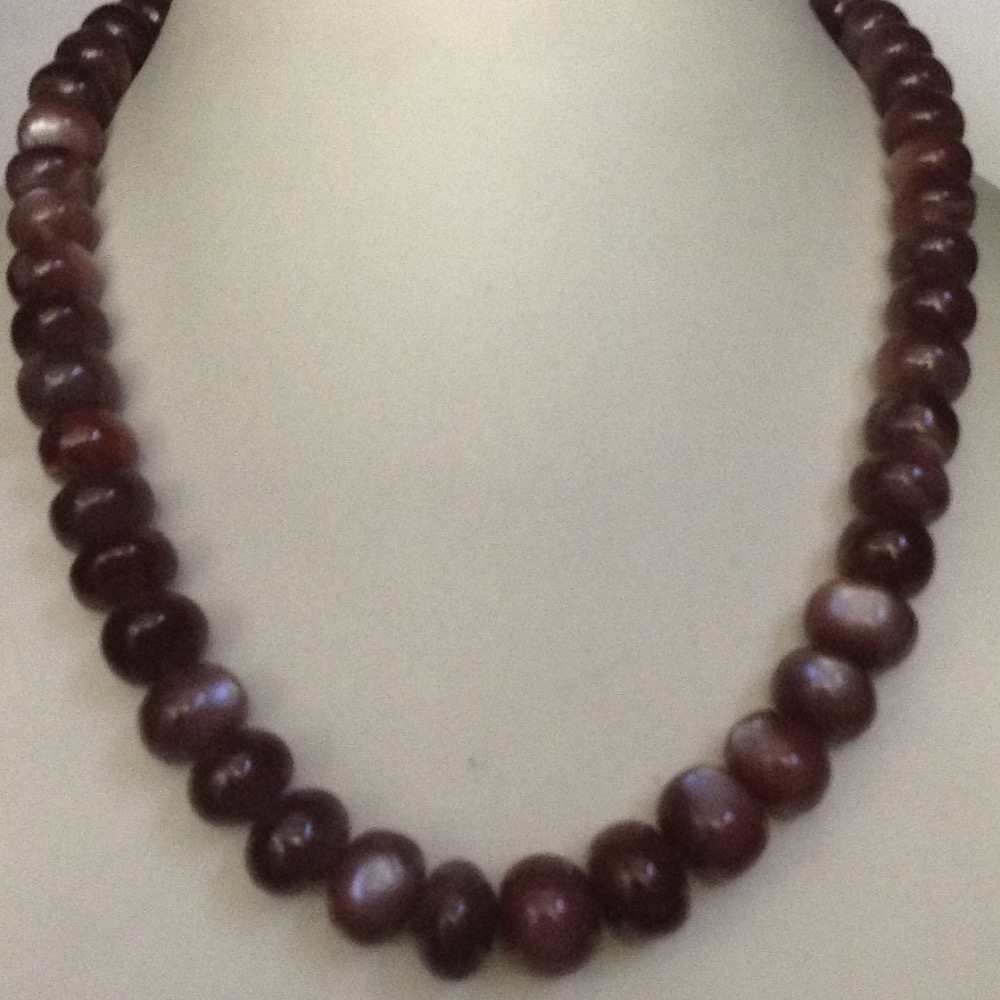 Natural maroon moonstone round beeds mala JSS0020
