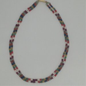 Natural Navratan Round Faceted Beeds 2 Layers Necklace JSN0023