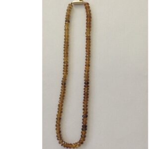 Natural Golden Citrine Faceted Round Beeds Mala JSS0024
