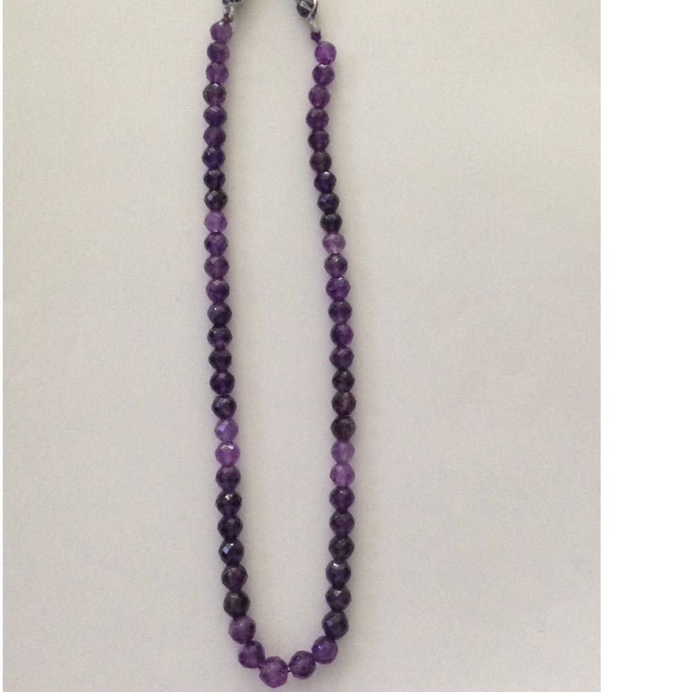Natutal purple amethyst round shaded faceted mala JSS0018 - Image 2