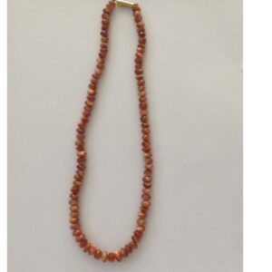 Natural Sandstone Round Faceted Beed Mala JSS0017