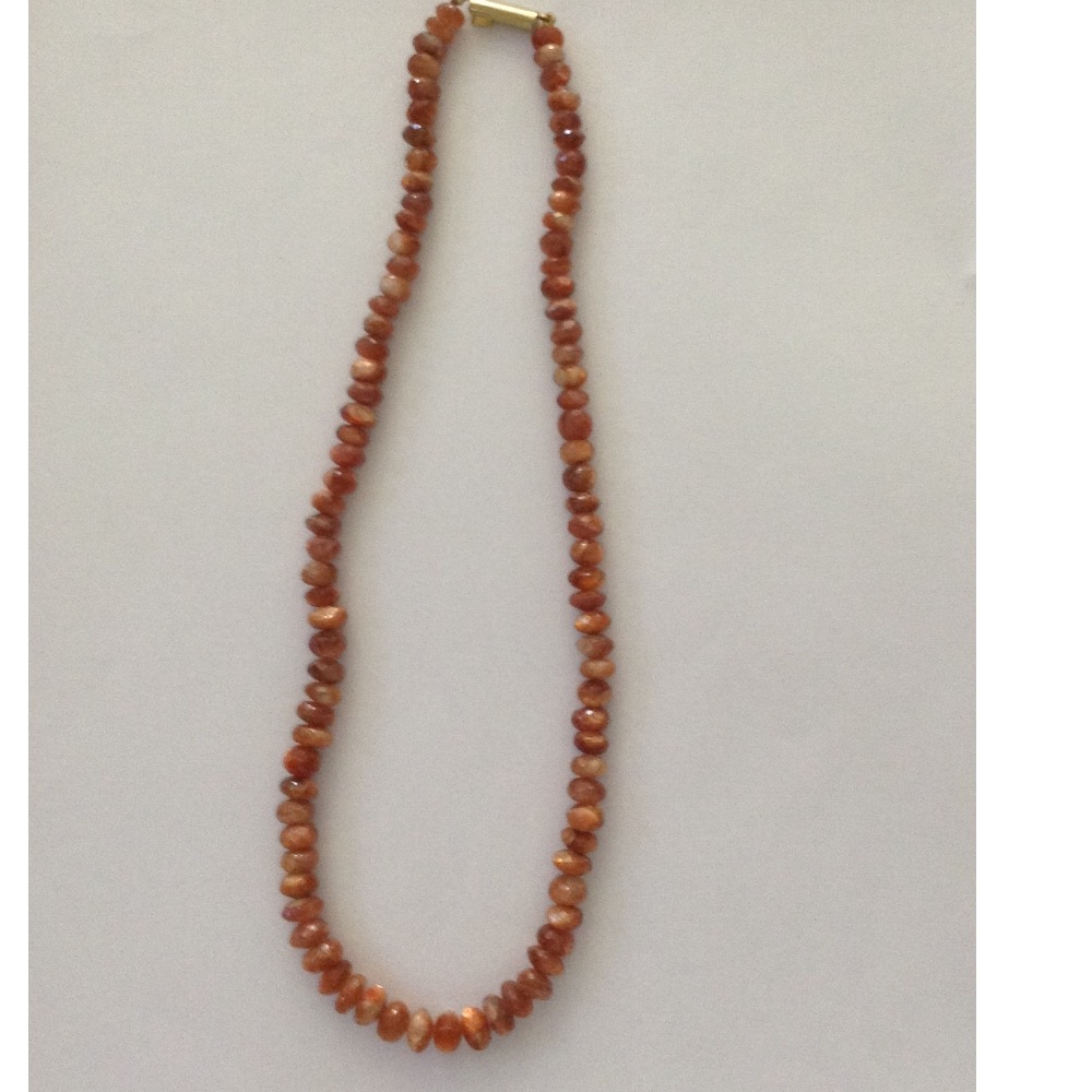 Natural Sandstone Round Faceted Beed Mala JSS0017