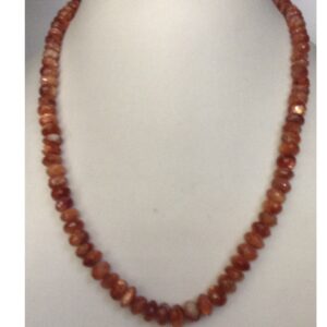 Natural Sandstone Round Faceted Beed Mala JSS0017