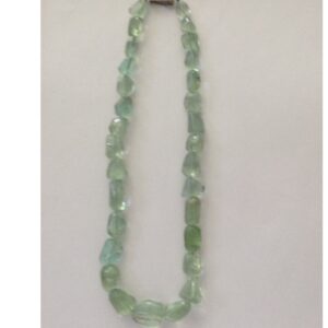 Natural Green Flouride Oval Tumbles Mala JSS0004