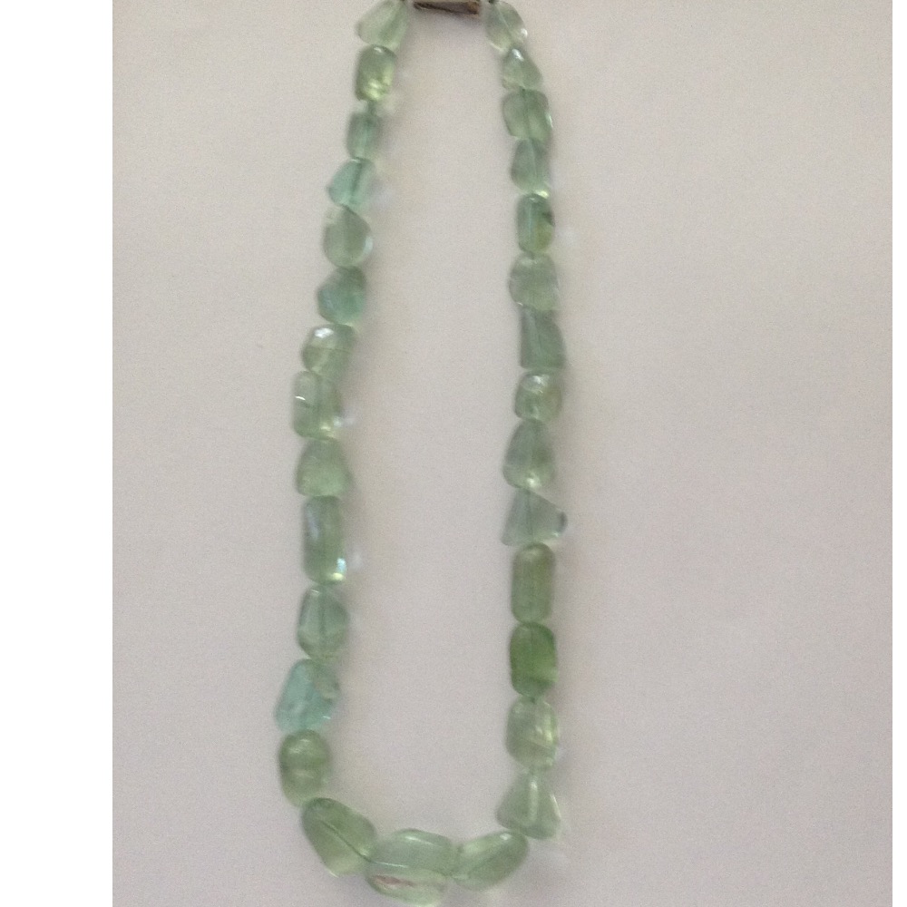 Natural Green Flouride Oval Tumbles Mala JSS0004