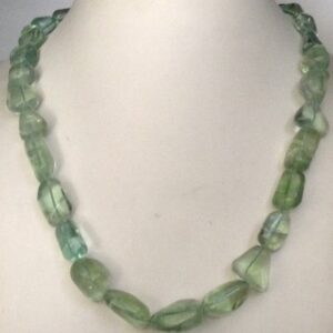 Natural Green Flouride Oval Tumbles Mala JSS0004