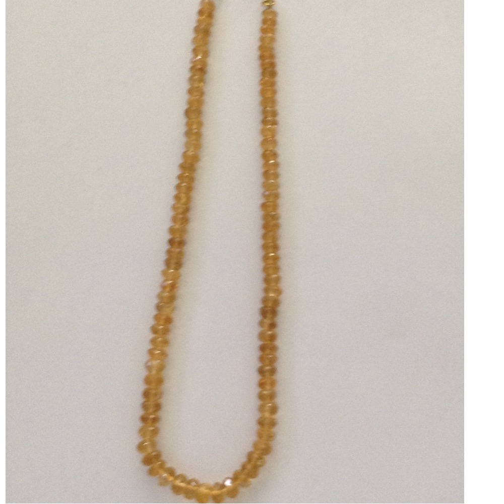 Natural Golden Faceted Citrine Round Beeds Mala JSS0007
