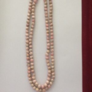 Natural Pink Sandstone Round Beeds 2 Layers Necklace JSS0013