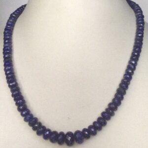 Natural lapis lazuli faceted graded round mala jss0012