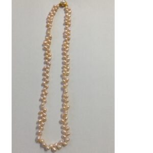 Freshwater peach tear drops pearls mala JPM0129