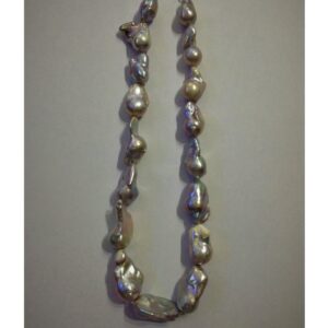 Freshwater grey drops baroque pearls mala JPM0122
