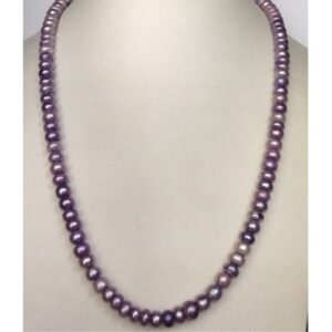 Freshwater purple flat pearls strand JPM0115