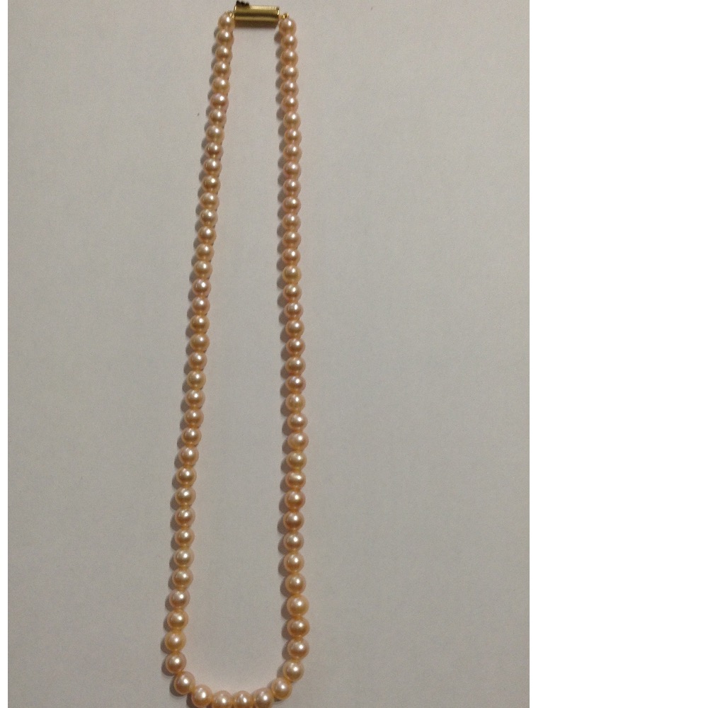 Freshwater peach potato natural pearls strand JPM0110