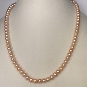 Freshwater peach potato natural pearls strand JPM0110