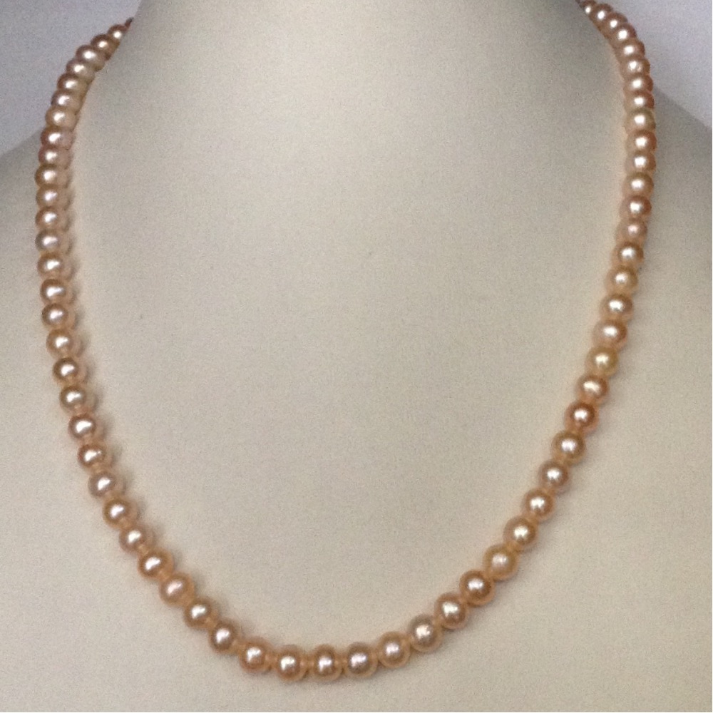 Freshwater peach potato natural pearls strand JPM0110