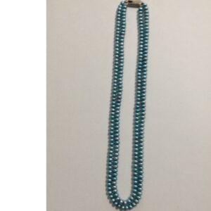 Freshwater Blue Flat Pearls Necklace 2 Layers JPM0103