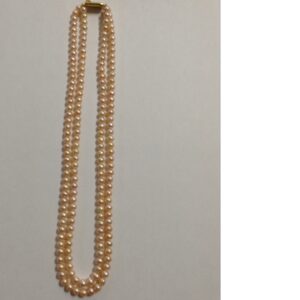 Freshwater Peach Potato Pearls Necklace 2 Layers JPM0109