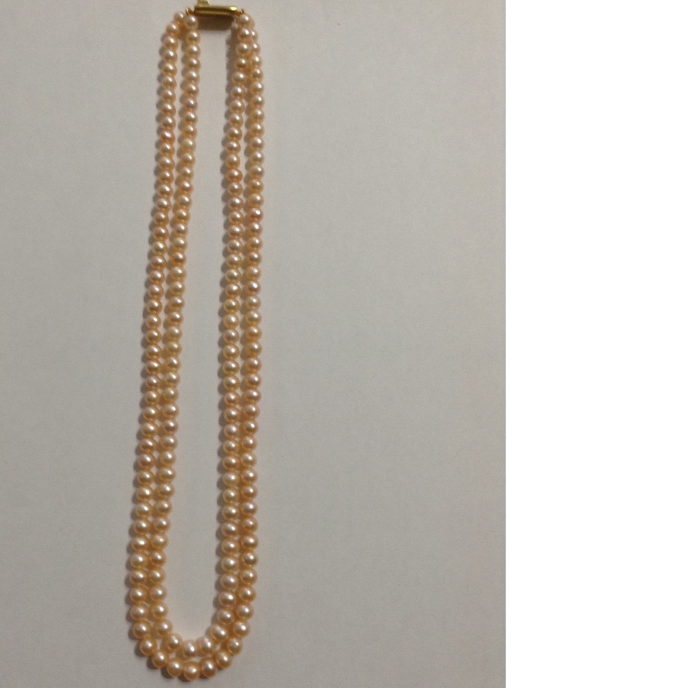 Freshwater Peach Potato Pearls Necklace 2 Layers JPM0109
