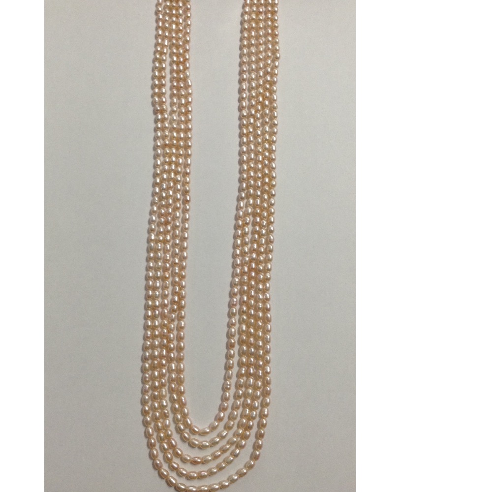 Freshwater Pink Oval Pearls Necklace 5 Layers JPM0079