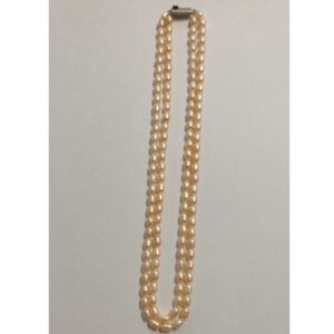 Freshwater Orange Oval Pearls Necklace 2 Layers JPM0078