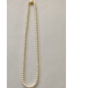 Freshwater white flat pearls strand JPM0088