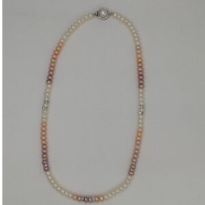 Freshwater Shaded Flat Natural Pearls With CZ Chakri Strand JPM0073