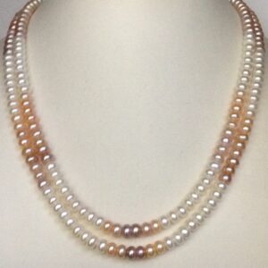 Freshwater Shaded Flat Pearls Neckalce 2 Layers JPM0072