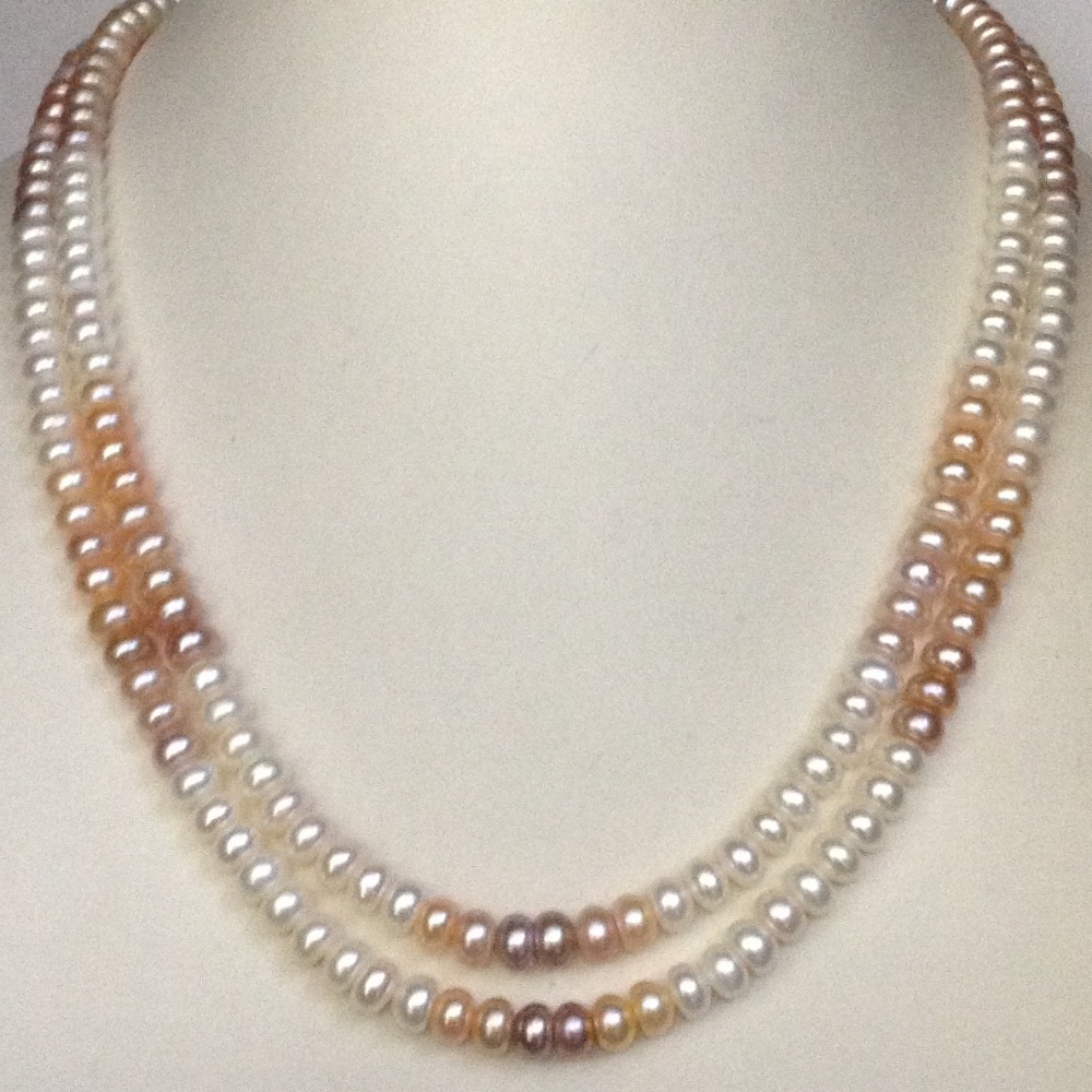Freshwater Shaded Flat Pearls Neckalce 2 Layers JPM0072