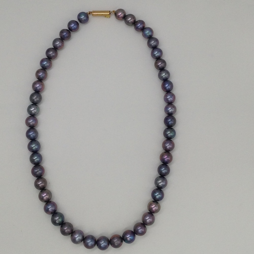 Freshwater grey round natural pearls strand JPM0056