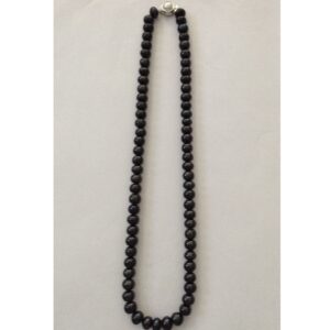 Freshwater black round pearls strand JPM0057