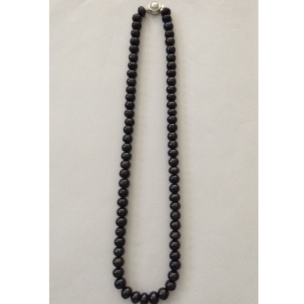 Freshwater black round pearls strand JPM0057