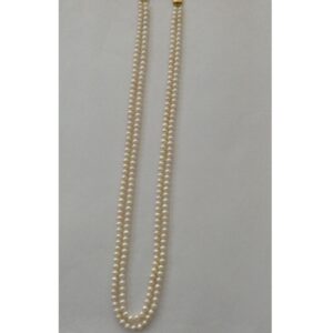 Freshwater White Round Pearls Necklace 2 Layers JPM0065