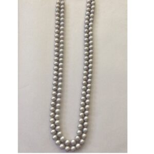 Freshwater Round Grey Pearls Necklace 2 Layers JPM0041