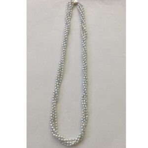 Freshwater Natural Grey Rice Pearls Necklace 4 Layers JPM0032