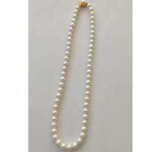 Freshwater white round pearls strand JPM0039