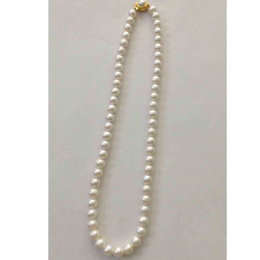 Freshwater white round pearls strand JPM0039