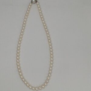 Freshwater round white pearls strand JPM0038
