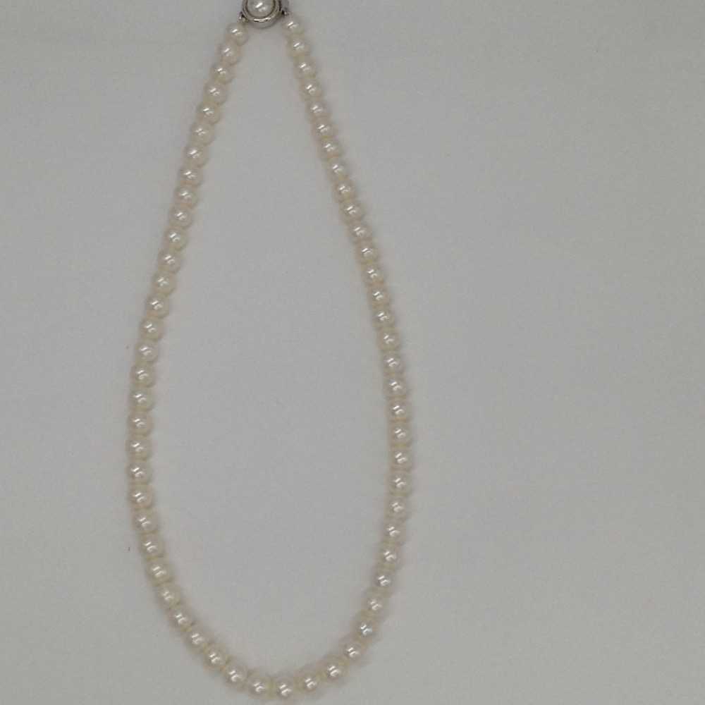 Freshwater round white pearls strand JPM0038
