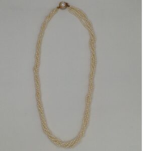 White Round Seed Pearls Necklace 4 Layers JPM0037
