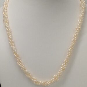 White Round Seed Pearls Necklace 4 Layers JPM0037