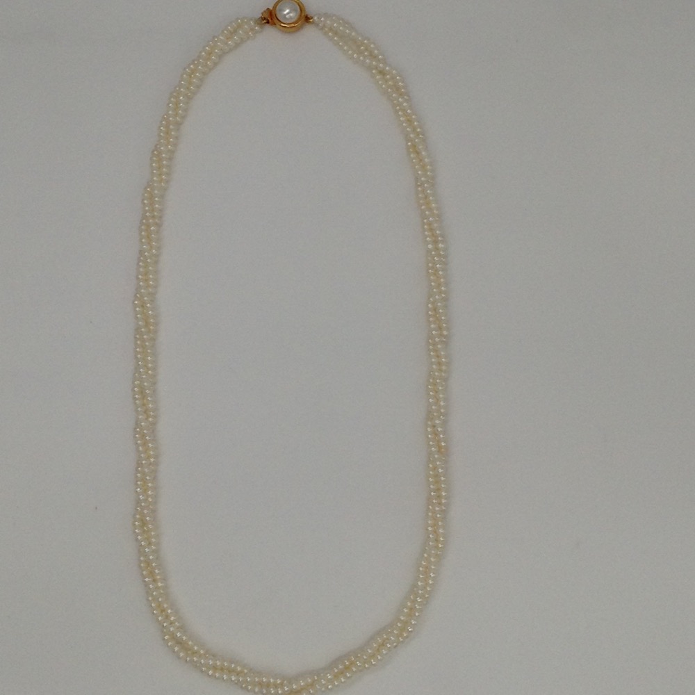 Fresh Water White Seed Pearls Necklace 3 Layers JPM0036