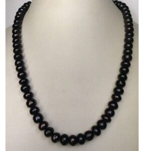 Fresh water black potato pearls necklace JPM0021