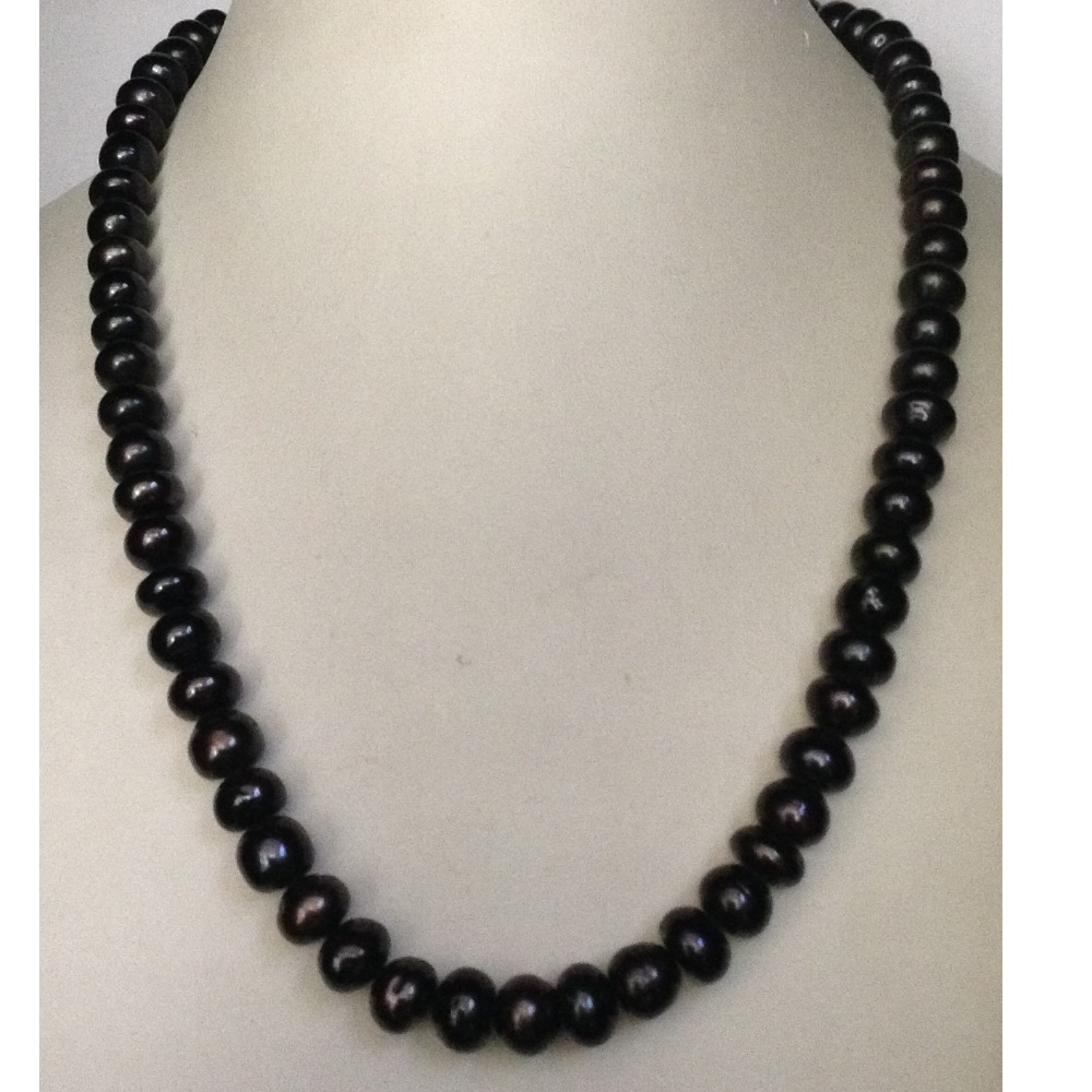 Fresh water black potato pearls necklace JPM0021