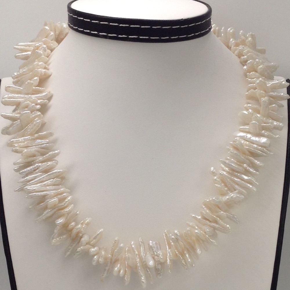 Fresh water natural white kaadi baroque pearls necklace